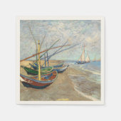 Vist Boats op het strand door Vincent Van Gogh Servet (Voorkant)