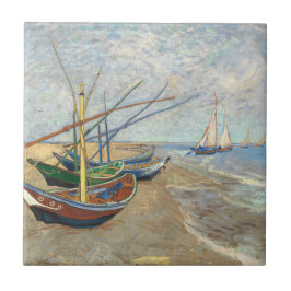Vist Boats op het strand door Vincent Van Gogh Tegeltje