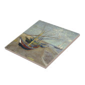 Vist Boats op het strand door Vincent Van Gogh Tegeltje (Zijkant)