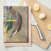 Vist Boats op het strand door Vincent Van Gogh Theedoek (Quarter Fold)