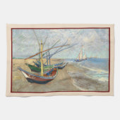 Vist Boats op het strand door Vincent Van Gogh Theedoek (Horizontaal)