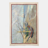 Vist Boats op het strand door Vincent Van Gogh Theedoek (Verticaal)