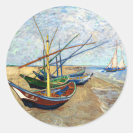 Vist Boats op het strand van Saintes-Maries - Van Ronde Sticker