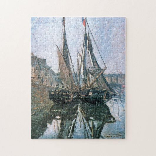 Vist Boats op Honfleur 1868 Monet Fine Art Legpuzzel (Verticaal)