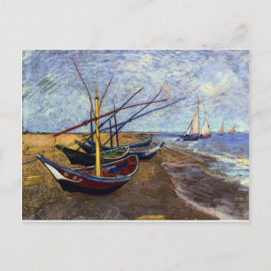 Vist Boats op strand Briefkaart