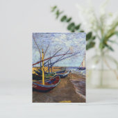 Vist Boats op strand Briefkaart (Staand voorkant)
