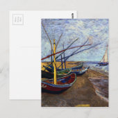 Vist Boats op strand Briefkaart (Voorkant / Achterkant)