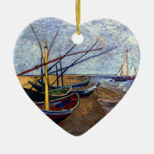 Vist Boats op strand Keramisch Ornament