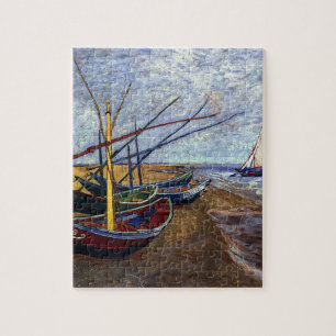 Vist Boats op strand Legpuzzel