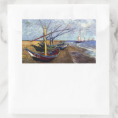 Vist Boats op strand Rechthoekige Sticker (Tas)