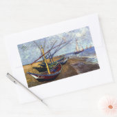 Vist Boats op strand Rechthoekige Sticker (Envelop)