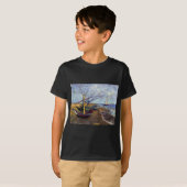 Vist Boats op strand T-shirt (Voorkant volledig)
