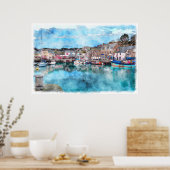 Vist Boats - Padstow Harbour, Cornwall, VK Poster (Keuken)