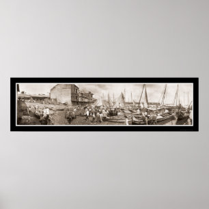Vist Boats Panama Photo 1909 Poster