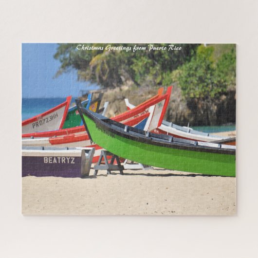 Vist Boats Puerto Rico.kerstgroeten Legpuzzel (Horizontaal)