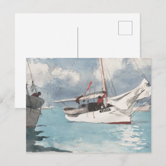 Vist Boats, sleutelwesten Briefkaart (Voorkant / Achterkant)