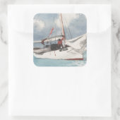 Vist Boats, sleutelwesten Vierkante Sticker (Tas)