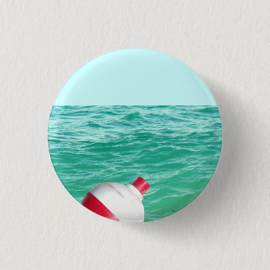 Vist Bobber in water Ronde Button 3,2 Cm (Voorkant)