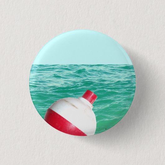 Vist Bobber in water Ronde Button 3,2 Cm (Voorkant)