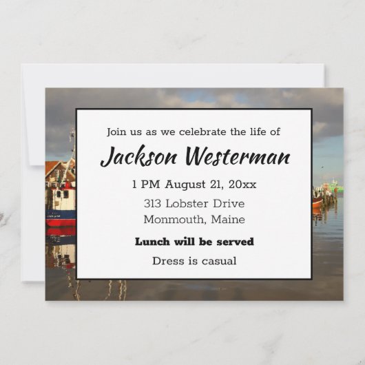 Vist boten in de herdenking van de haven kaart (Achterkant)