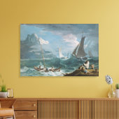 Vist boten in een Storm Canvas Afdruk (Insitu (Woonkamer))