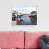 Vist boten langs een pier canvas afdruk (Insitu (Woonkamer))