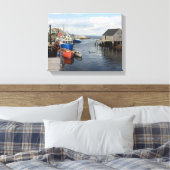 Vist boten langs een pier canvas afdruk (Insitu (Slaapkamer))