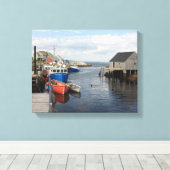Vist boten langs een pier canvas afdruk (Insitu (Houten vloer))