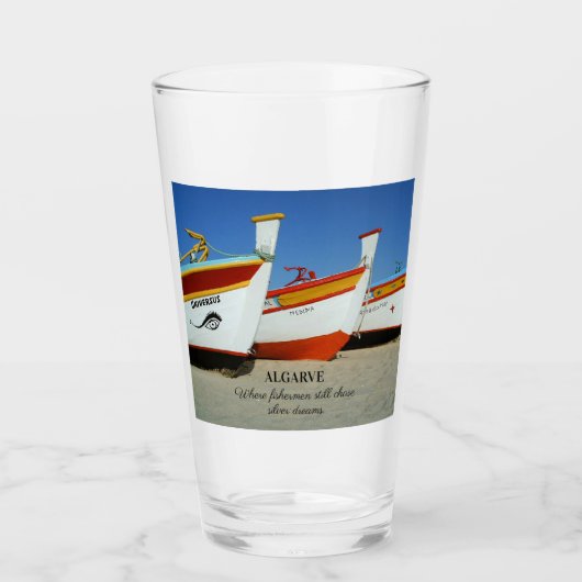 Vist boten op Algarve's Beach Foto Glas (Voorkant)
