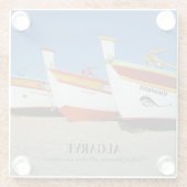 Vist boten op Algarve's Beach Foto Glazen Onderzetter (Achterkant)