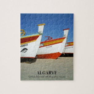 Vist boten op Algarve's Beach Foto Legpuzzel