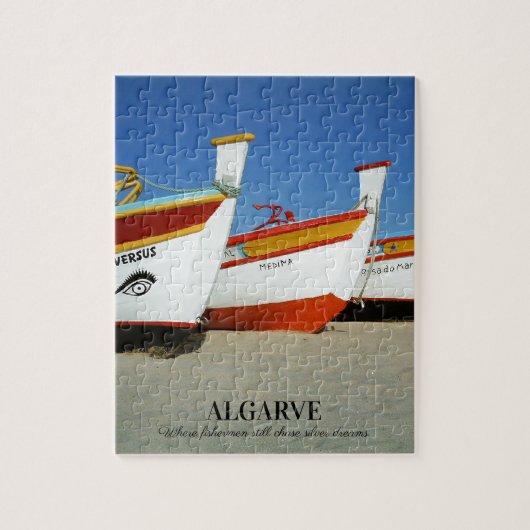 Vist boten op Algarve's Beach Foto Legpuzzel (Verticaal)