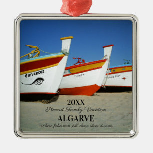 Vist boten op Algarve's Beach Foto Metalen Ornament