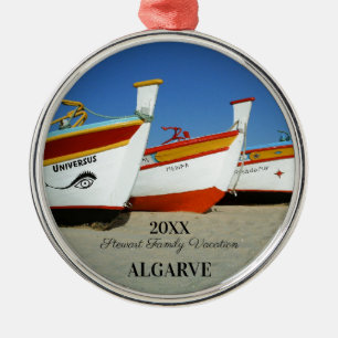 Vist boten op Algarve's Beach Foto Metalen Ornament
