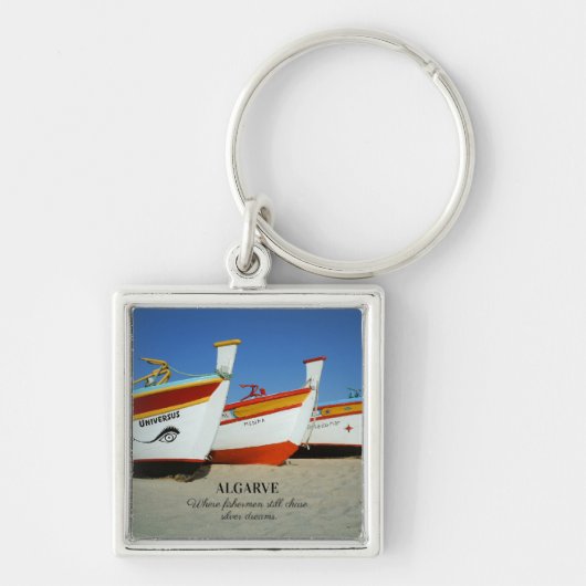 Vist boten op Algarve's Beach Foto Sleutelhanger (Voorkant)