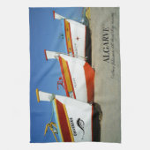 Vist boten op Algarve's Beach Foto Theedoek (Verticaal)