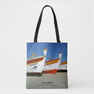 Vist boten op Algarve's Beach Foto Tote Bag