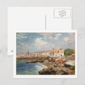 Vist boten op de strand van Marinella, Napels (o Briefkaart (Voorkant / Achterkant)