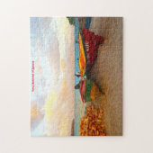 Vist boten op een Jamaica-strand. Jigzaag Puzzle Legpuzzel (Verticaal)