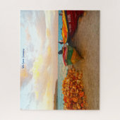 Vist boten op een Jamaica-strand. Jigzaag Puzzle Legpuzzel (Verticaal)