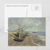 Vist boten op het strand briefkaart (Voorkant / Achterkant)