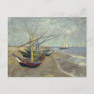 Vist boten op het strand briefkaart