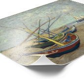 Vist boten op het strand foto afdruk (Hoek)