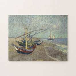 Vist boten op het strand legpuzzel