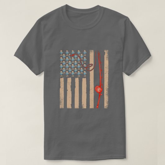  Vist Clothes USA Flag Bass Vist T-shirt (Design voorkant)