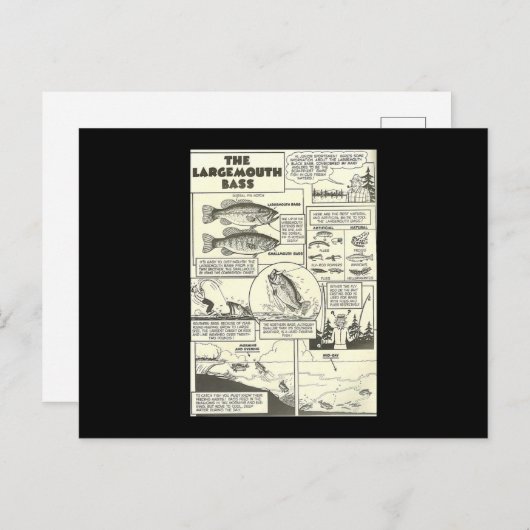 Vist Comic Book Tips Bass Baits Cute Briefkaart (Voorkant / Achterkant)