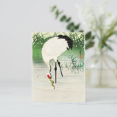 Vist Crane in Shallow Water door Ohara Koson Briefkaart (Staand voorkant)