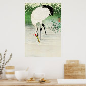 Vist Crane in Shallow Water door Ohara Koson Poster (Keuken)