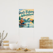 Vist Dad's Adventure Digital Poster Art (Keuken)