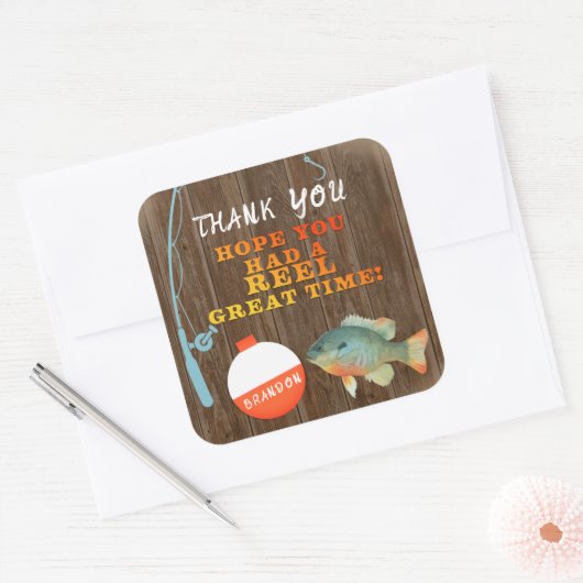 Vist Dank u Verjaardag Sticker (Envelop)